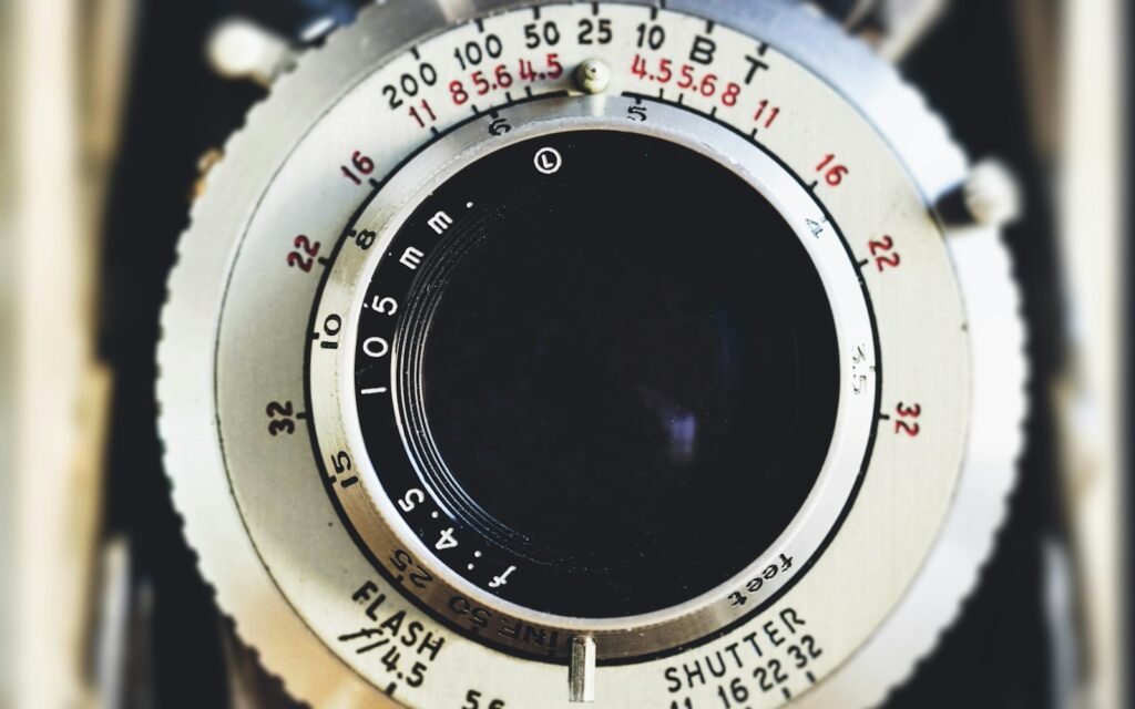 A close up of a camera lens