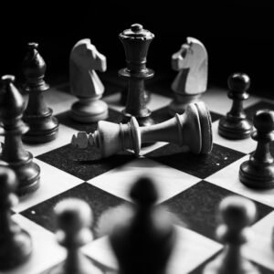 Chess pieces on board