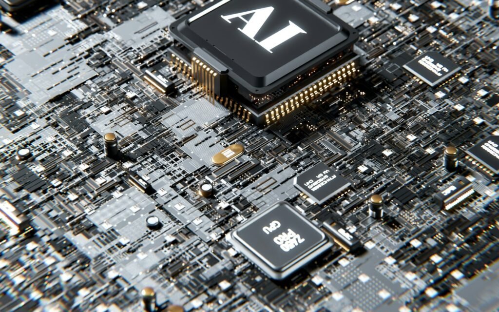 A computer chip with the letter a on top of it