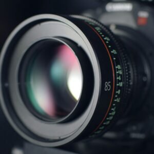 Black DSLR camera
